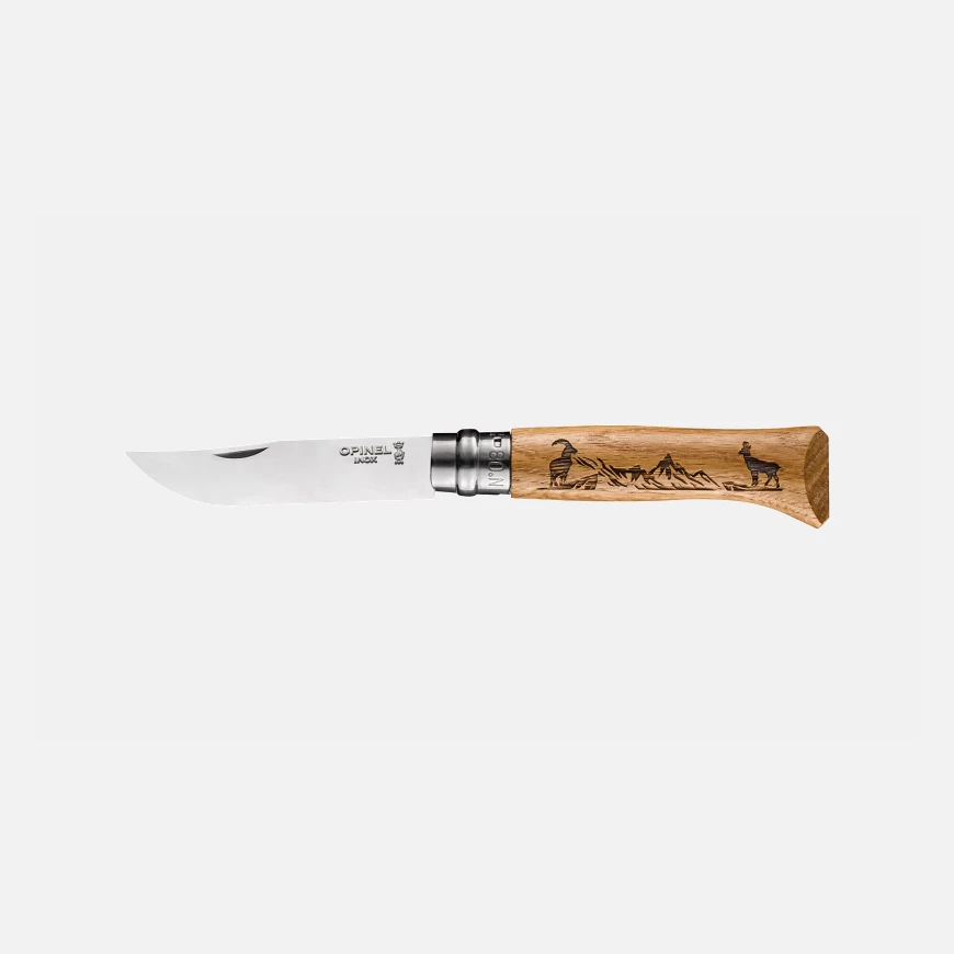 Navaja Opinel N°08 Animalia Cabra | Cuchillo Outdoor Grabado Montaña 1 Navaja Opinel N°08 Animalia Cabra | Cuchillo Outdoor Grabado Montaña